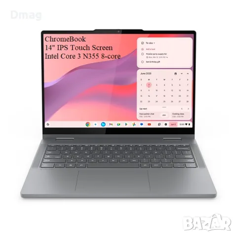 14" тъч Lenovo ChromeBook 2in1 14ITN10 / Intel Core 3 N355 8-ядрен / DDR5 / 256GB UFS