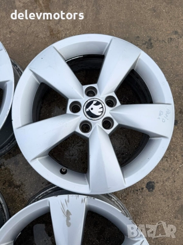 5x100 Skoda алуминиеви джанти 6J, ET 38,  15C, 5JA601025 от Skoda Rapid 1.4 TDI, 90 кс., FD7CW004, снимка 4 - Гуми и джанти - 52576883