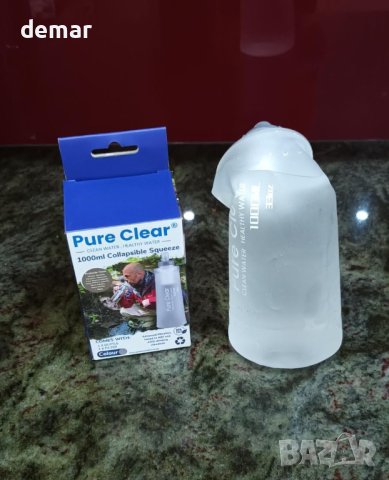 Pure Clear Сгъваема бутилка за вода с филтър - 1000 ml, снимка 6 - Термоси - 42475390