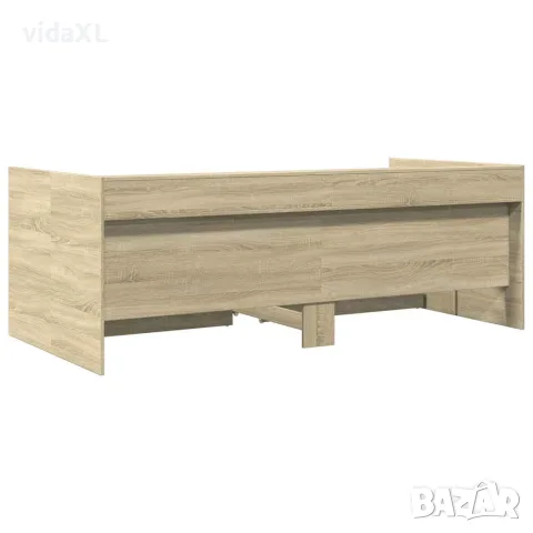 vidaXL Дневно легло с чекмеджета, без матрак, сонома дъб, 90x200 см, снимка 6 - Спални и легла - 56146952