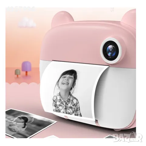 Детски фотоапарат+принтер, Розов, снимка 2 - Образователни игри - 48853704