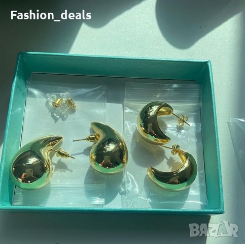 Нови Златни обеци халки 18K златно покритие Жени Момичета Подарък , снимка 8 - Обеци - 42029773