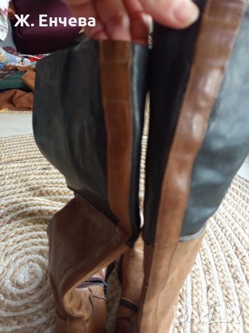кафеви ботуши от естествена кожа, снимка 4 - Дамски ботуши - 52343688