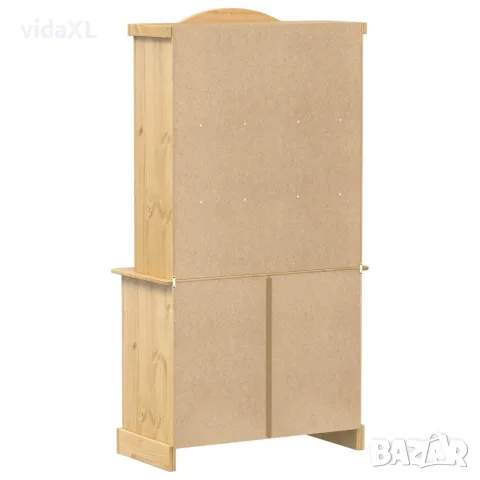 vidaXL Стъклен шкаф витрина Corona 100x48,5x179 см бор масив, снимка 6 - Бюфети - 56147469