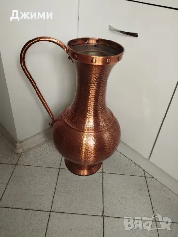 кован мед ваза за цветя, снимка 13 - Антикварни и старинни предмети - 48353002