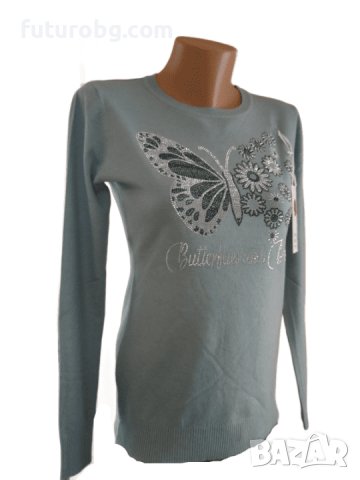 Дамски пуловер фин кашмир с пеперуди, снимка 4 - Блузи с дълъг ръкав и пуловери - 38830554
