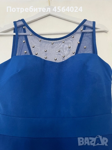 Дамска синя рокля, снимка 2 - Рокли - 51976596