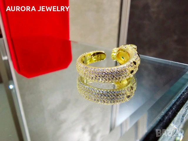 CARTIER Panthere de Cartier Gold Black Paved Diamonds Дамски Пръстен, снимка 3 - Пръстени - 53239081