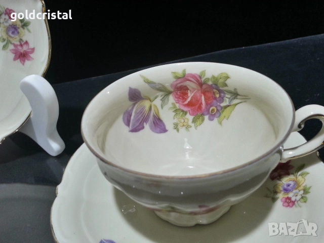 старинен немски порцелан чаша са кафе с чинийки , снимка 3 - Антикварни и старинни предмети - 52777329