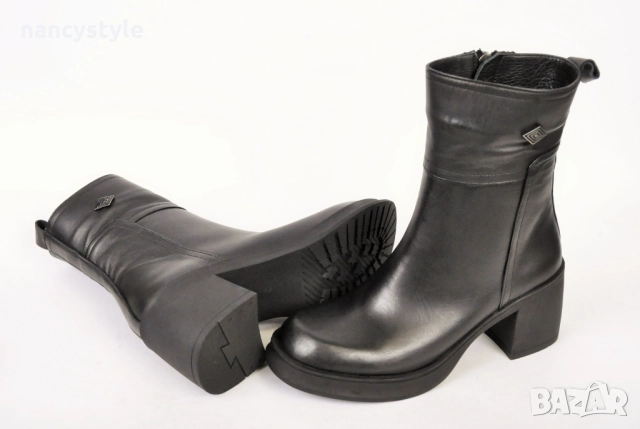 NEW! Кожени дамски боти на ток, снимка 4 - Дамски боти - 52289972