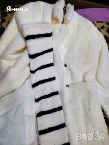 Ново дамско пухено палто+Подарък пухен шал, снимка 8 - Якета - 52025614