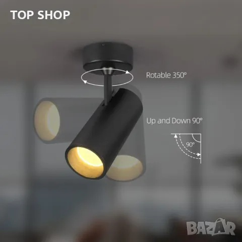 Таванен прожектор Aisilan, Въртящ се, регулируем, LED 3000K топло бяло, снимка 4 - Лед осветление - 49511691