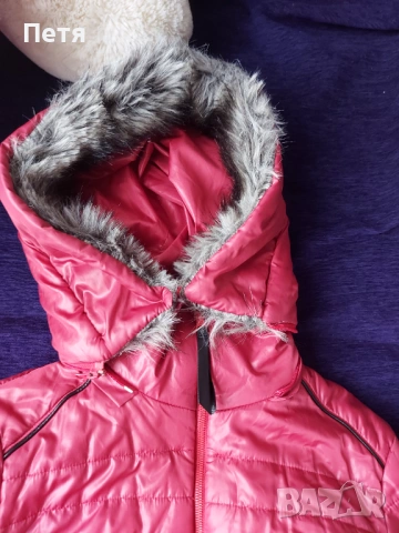 Дамско зимно яке цвят диня, снимка 5 - Якета - 53456300