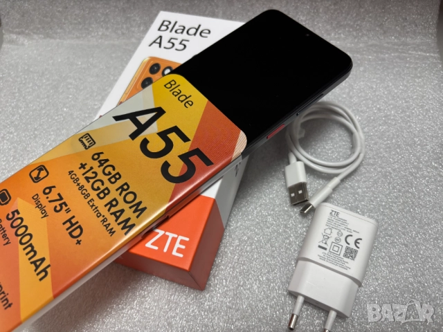 Като нов! Смартфон ZTE Blade A55 128GB/4+8GB 6.75 инча-черен, снимка 15 - ZTE - 52664087