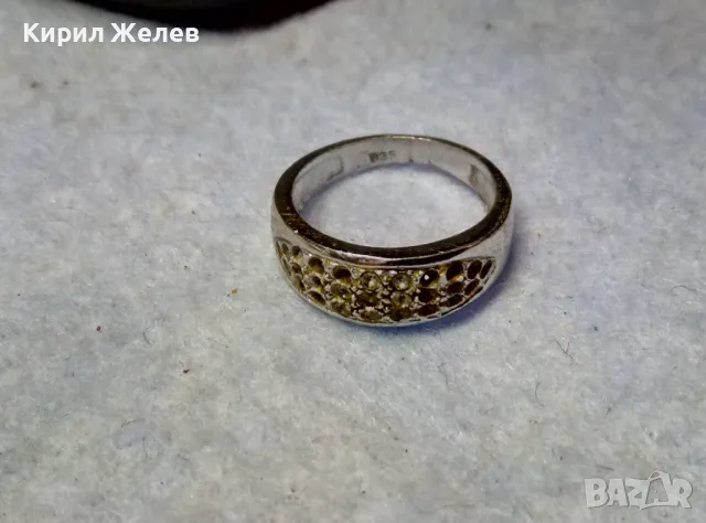 СТИЛЕН СТАР ПРЪСТЕН от БЛАГОРОДНА СТОМАНА с БЯЛА ПОЗЛАТА и ПЕЧАТ 835 НЯКОИ ЦИРКОНЧЕТА ЛИПСВАТ! 48266, снимка 11 - Пръстени - 49704318