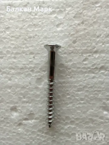 🟡Хромиран месингов винт,винтове за дърво,реставрация 4.5x40 мм–DIN95,лещовидна глава,шлиц–50бр/оп, снимка 3 - Железария - 50170497