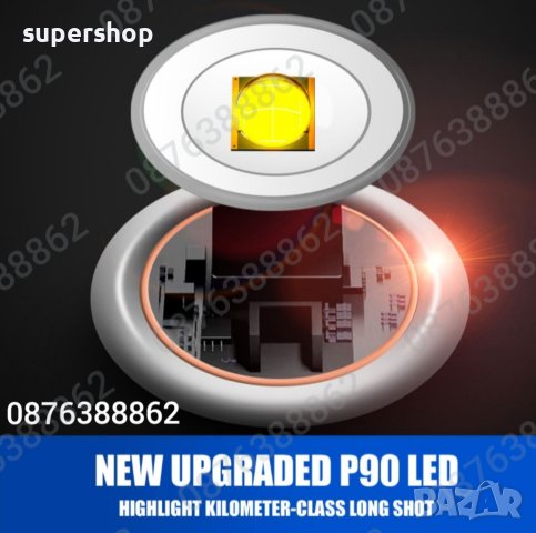 ПРОМО!Мощен лед фенер 900000 лумен POLICE,USB,акумулаторен,зуум,водоустойчив, снимка 12 - Къмпинг осветление - 41842212