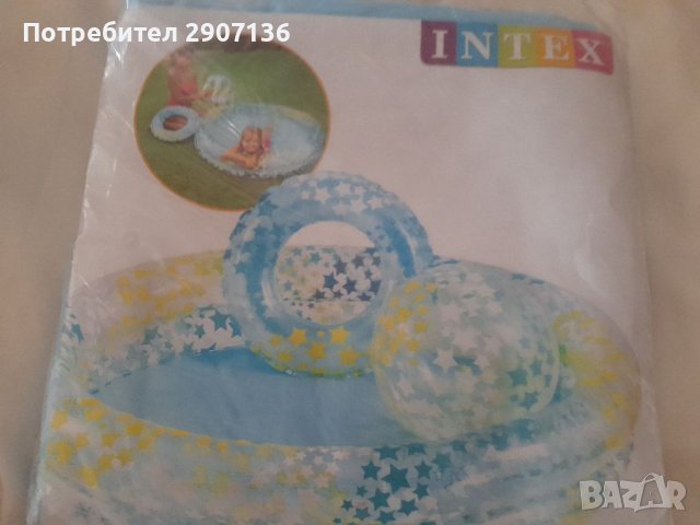 Комплект надуваеми басейн, пояс и топка,басейн с размери 122см. × 25см., снимка 4 - Надуваеми играчки - 41629379