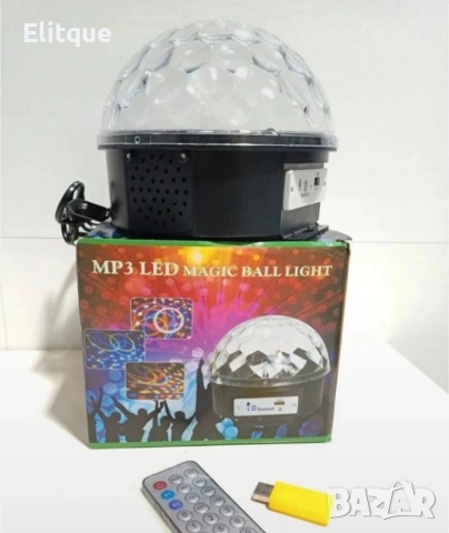 Диско LED лампа с дистанционно управление и USB флашка 💡🎶