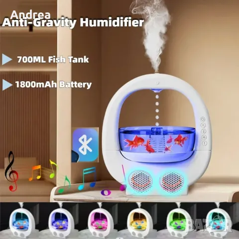 Овлажнител за въздух с Bluetooth високоговорител и ароматен дифузьор