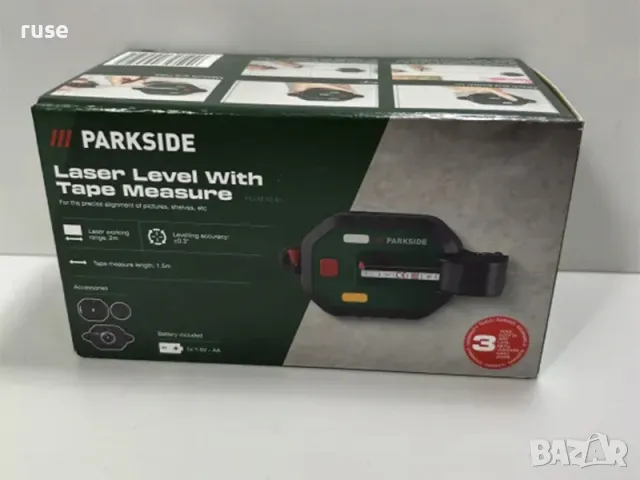 НОВИ! Лазерен нивелир Parkside с ролетка , снимка 11 - Измервателни инструменти - 47463660