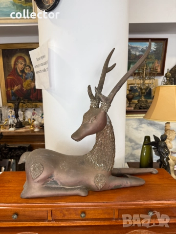 Голяма бронзова скулптура на елен. №7389