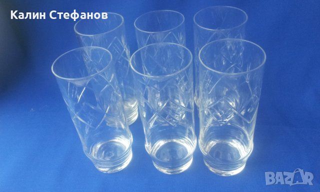 Кристални водни чаши 6 бр