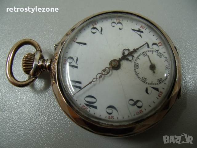 № 6154 стар френски джобен часовник   - REMONTOIR Sylindre   - сребърен с позлата   , снимка 11 - Антикварни и старинни предмети - 36437361