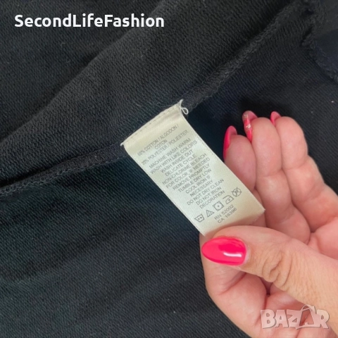 Дамска жилетка блуза DKNY Jeans с мъниста тип прегърни ме черна размер M, снимка 7 - Блузи с дълъг ръкав и пуловери - 52571966