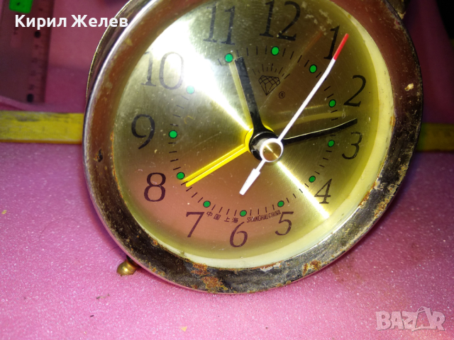 SHANGHAI CHINA Стар РЯДЪК КОЛЕКЦИОНЕРСКИ РЕТРО МЕХАНИЧЕН КИТАЙСКИ БУДИЛНИК ШАНХАЙ 30516, снимка 8 - Антикварни и старинни предмети - 44549024