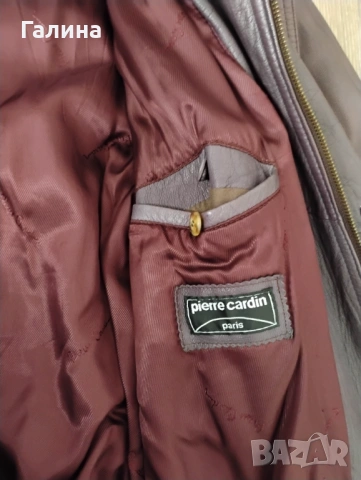 Яке от естествена кожа Pierre Cardin и топла грейка за  20 лв, снимка 3 - Якета - 53219828