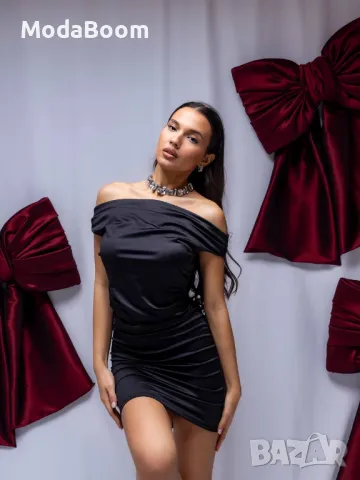 Черна къса дамска рокля , снимка 3 - Рокли - 48306512