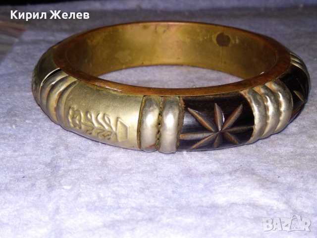 СТАРИННА БРОНЗОВА АЗИАТСКА ТРАДИЦИОННА ЕТНО ГРИВНА с РЕЗБОВАН РОГ и ПОСРЕБРЕНИ ЕЛЕМЕНТИ 73681, снимка 10 - Антикварни и старинни предмети - 41102343