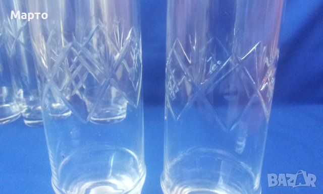 Кристални чаши за безалкохолно, гравюра, 6 бр, снимка 5 - Чаши - 41460963