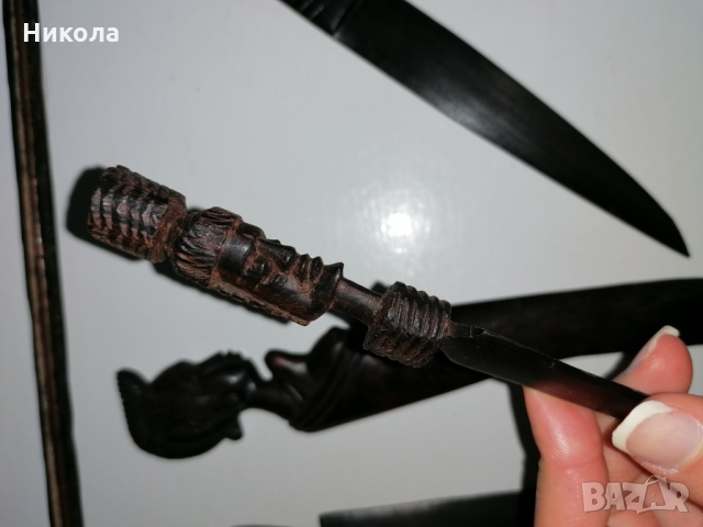 Голям масайски абаносов нож, снимка 6 - Други - 36092481