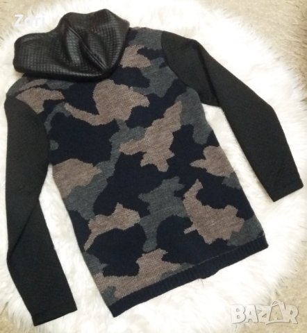 -20% УНИКАЛНО мъжко яке/жилетка в милитъри цветове и с асиметрично закопчаване с цип, снимка 7 - Якета - 42603479