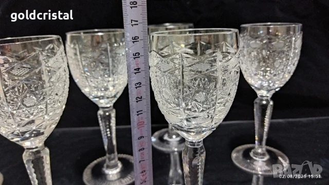  кристални чаши , снимка 4 - Антикварни и старинни предмети - 51247932