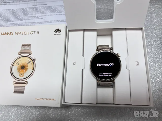 НОВ! С ГАРАНЦИЯ! Смарт часовник HUAWEI WATCH GT 6 Gold KSU-B19M Gold Milanase Strap 41 MM, GPS, снимка 3 - Смарт часовници - 56067438