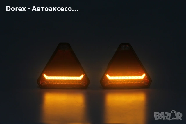 Комплект безжични преносими LED стопове с магнит и вендуза 12V - триъгълен дизайн с неон ефект за ре, снимка 15 - Аксесоари и консумативи - 53857052