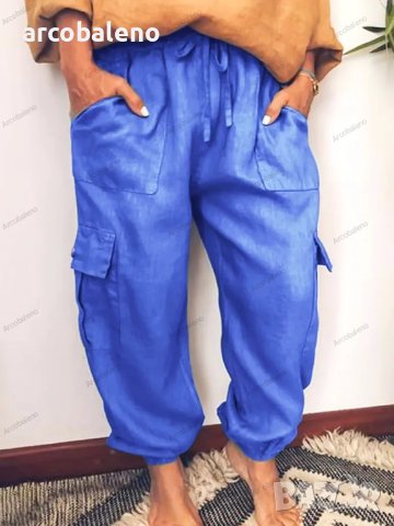 Дамски панталон с капаци и странични джобове, 4цвята - 023, снимка 4 - Панталони - 41846953