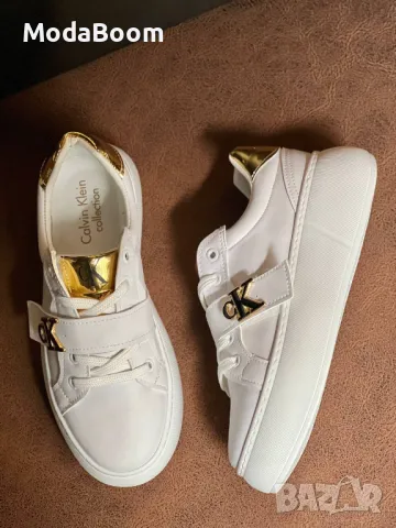 Calvin Klein бели дамски маратонки , снимка 2 - Маратонки - 48464975
