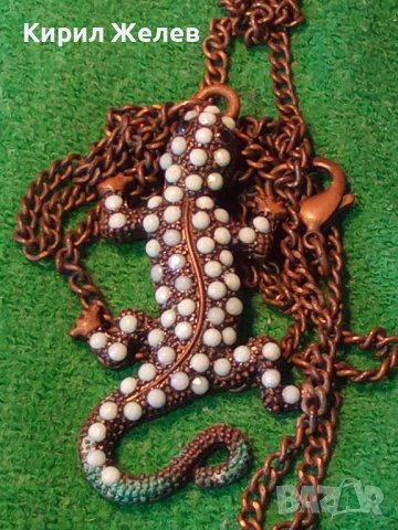 ФИГУРАЛЕН МЕДЕН АРТ МЕДАЛЬОН ИГУАНА ГУЩЕРЧЕ с ПОМЕДНЕНА ВЕРИЖКА от НЕРЪЖДАЕМА СТОМАНА 21389, снимка 18 - Колиета, медальони, синджири - 41682331