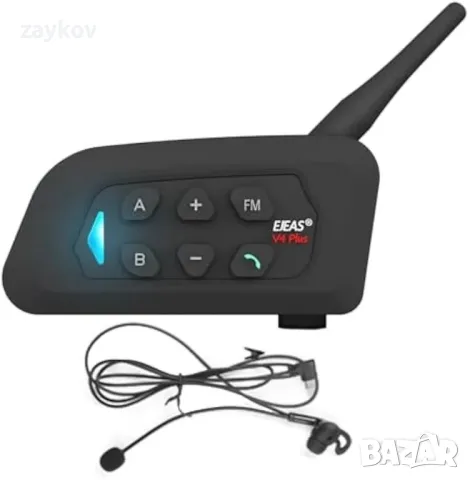 EJEAS V4C Bluetooth слушалка Интерком за рефер, 4-посочна комуникационна система