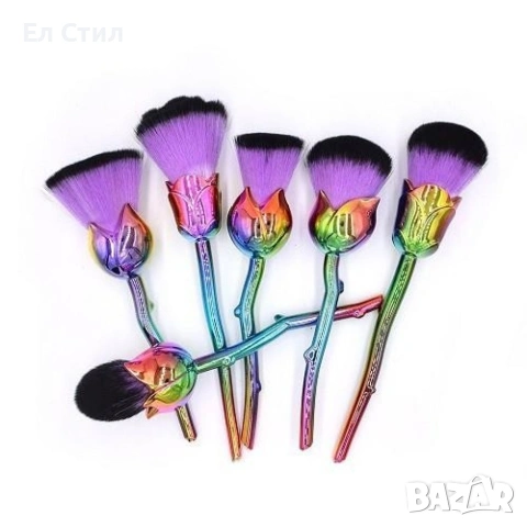 Шест броя четки за грим с форма на роза HZS44, снимка 2 - Други - 53866565