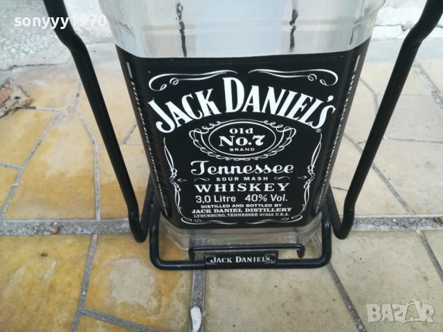 JACK DANIELS 3L-ГОЛЯМО ПРАЗНО ШИШЕ С МЕТАЛНА ЛЮЛКА 1611251811, снимка 6 - Колекции - 52433666