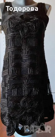 Официална черна рокля с подвижна подплата 