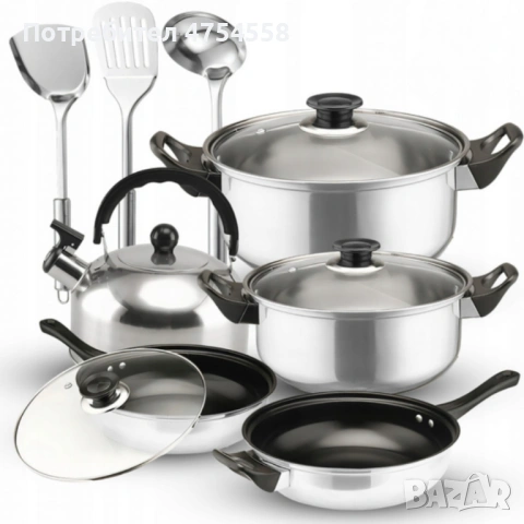 Комплект тенджери и аксесоари от 11 части , снимка 2 - Съдове за готвене - 53776537