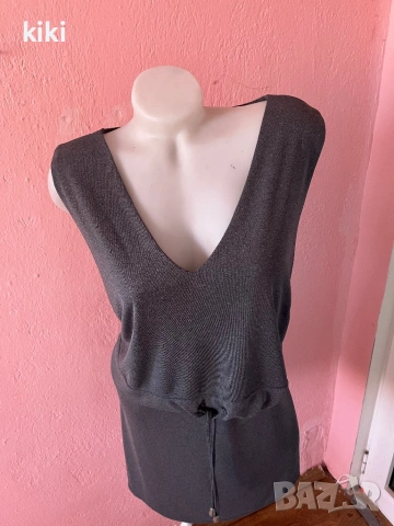L/XL Сива еластична къса рокля (туника), снимка 3 - Рокли - 53828249