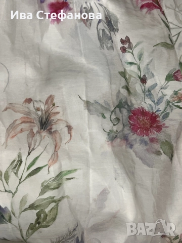  кокетна дълга женствена романтична 100% вискоза елегантна рокля флорален принт цветя волани къдри , снимка 13 - Рокли - 51801473