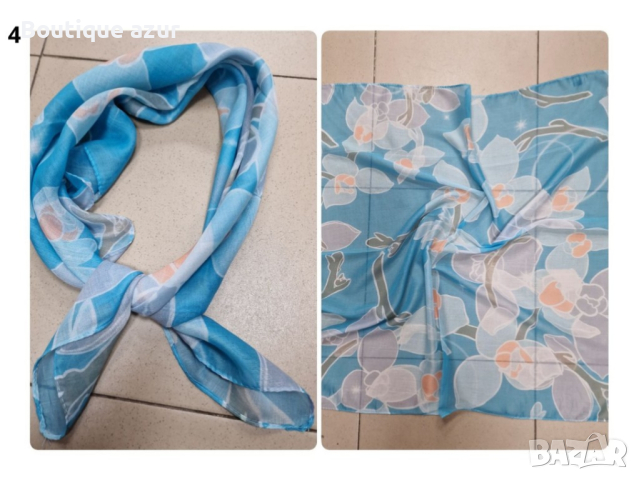 Красив дамски шал в различни принтове 70/70см, 100% памук, снимка 3 - Шалове - 44750948
